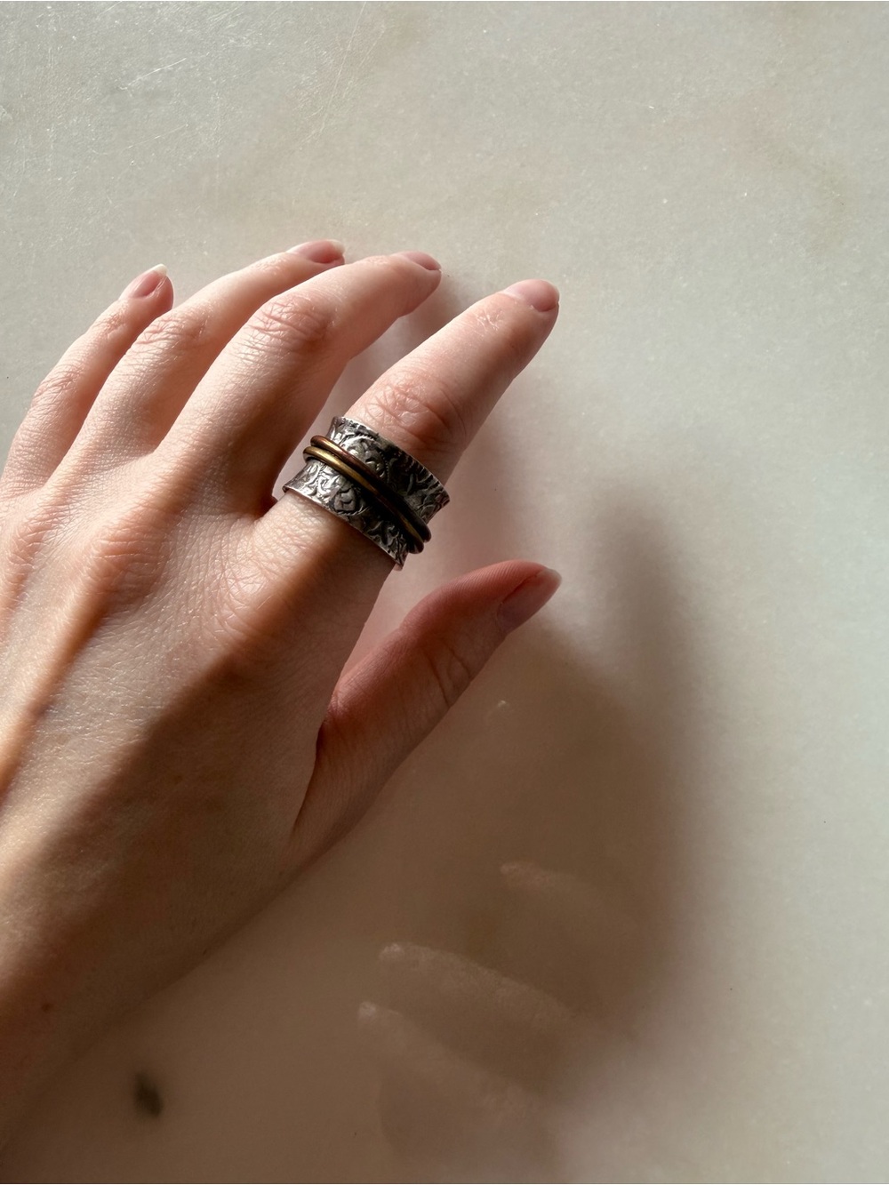 Sterling Silver Fidget Spinner Ring
